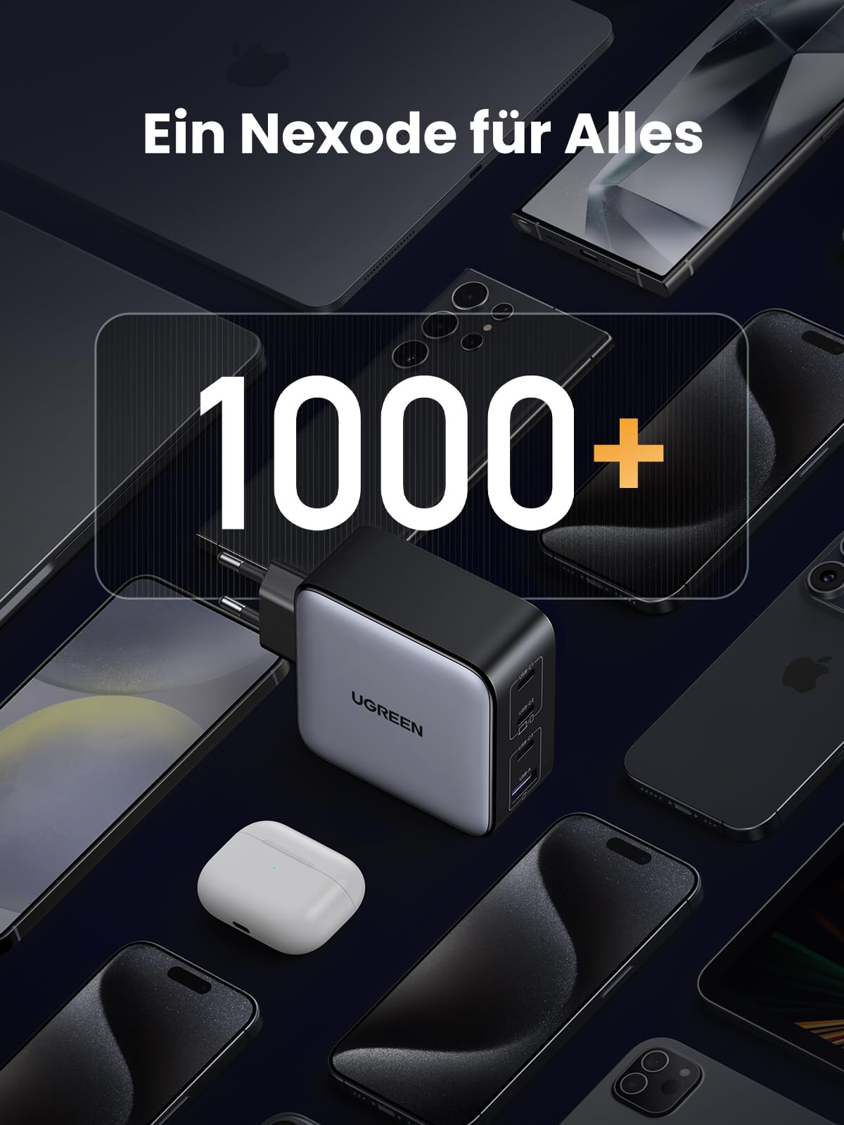 UGREEN Nexode 100W USB C GaN Ladegerät 4 Ports PD Schnellladegerät