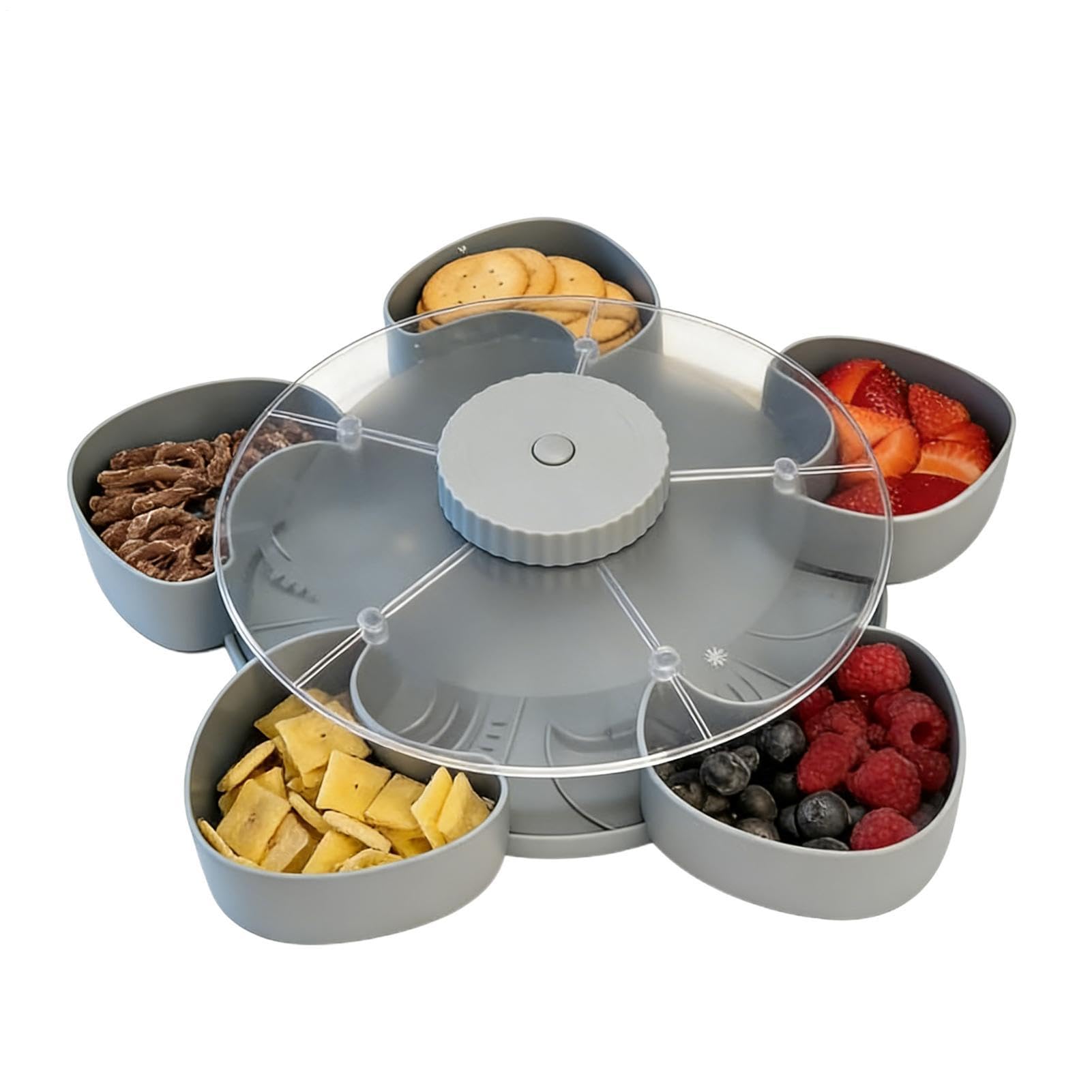 Conteneur à collations compartimenté Assiette tournante avec couvercle pour