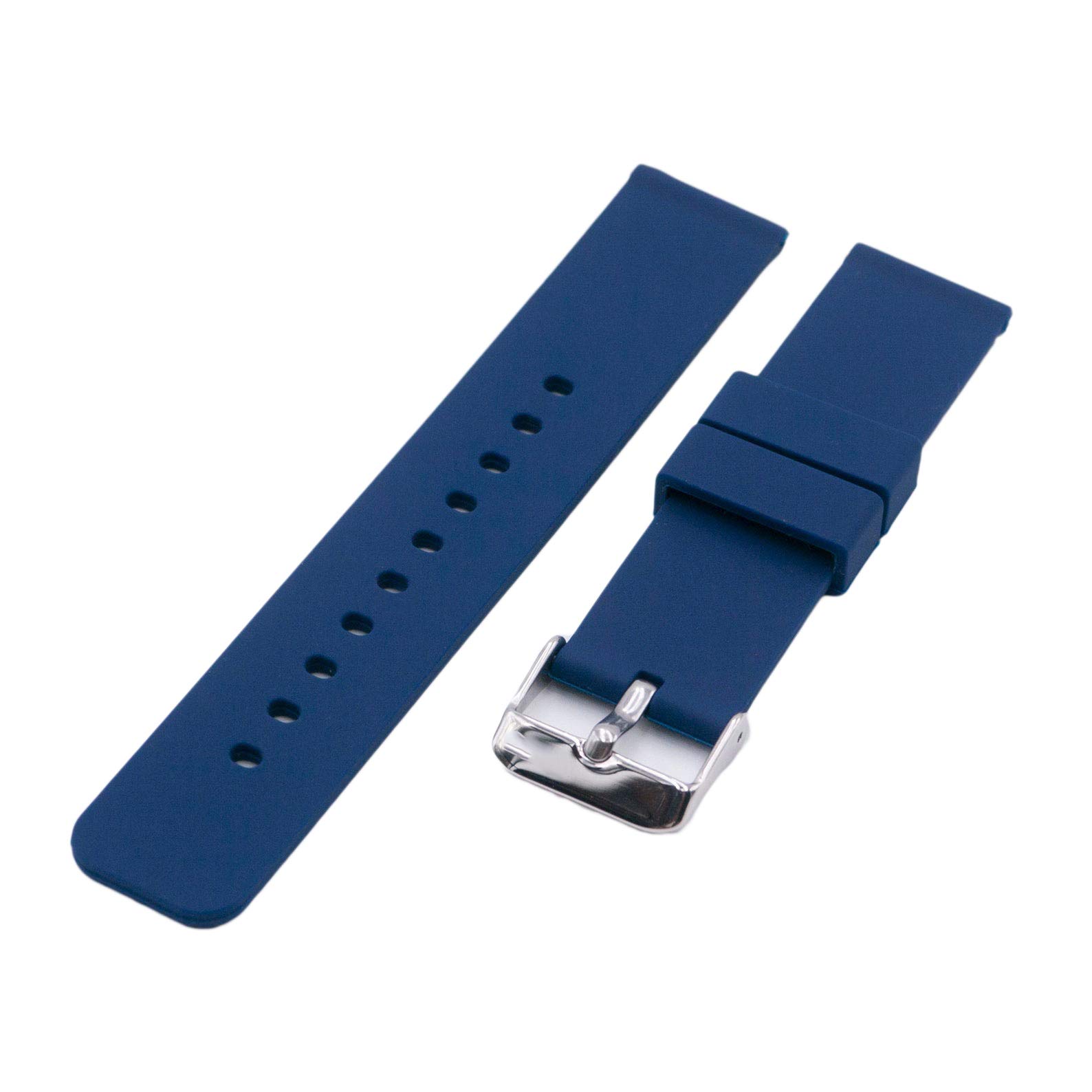 EWatchAccessories 22mm BLUE Soft Silicone Rubber Quick Release Watch Band Strap for Men and Women (B08CL5CQN1) Amazon Price History, Amazon Price Tracker