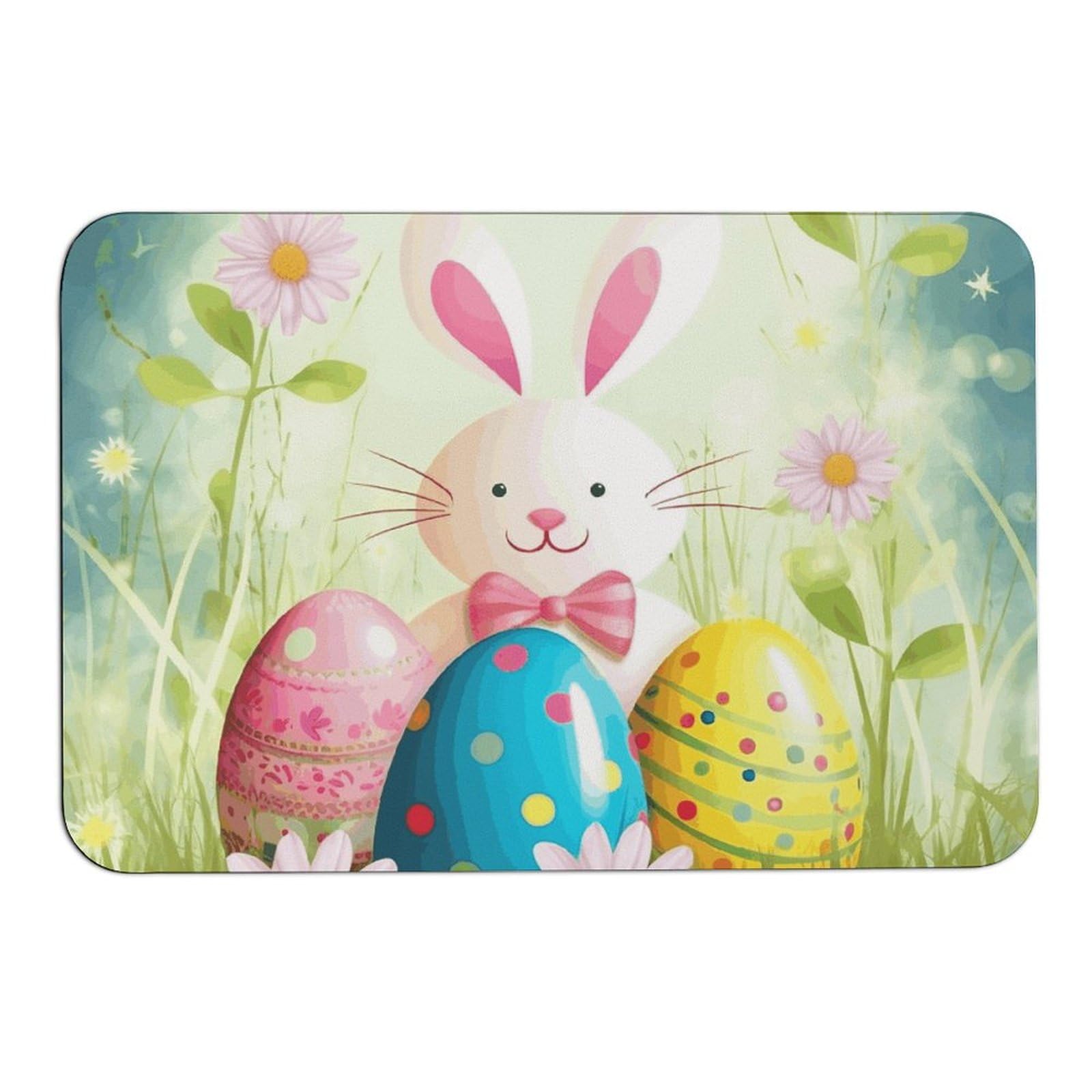 Tapis absorbant l'eau imprimé antidérapant en diatomée 60 x 40 cm Happy Easter