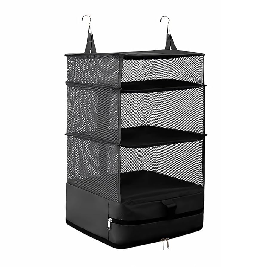 【最終値下げ】ENRICH 月ペリ　ブラック　収納袋付 Amazon｜Surblue 吊り下げ収納ボックス クローゼット スーツ
