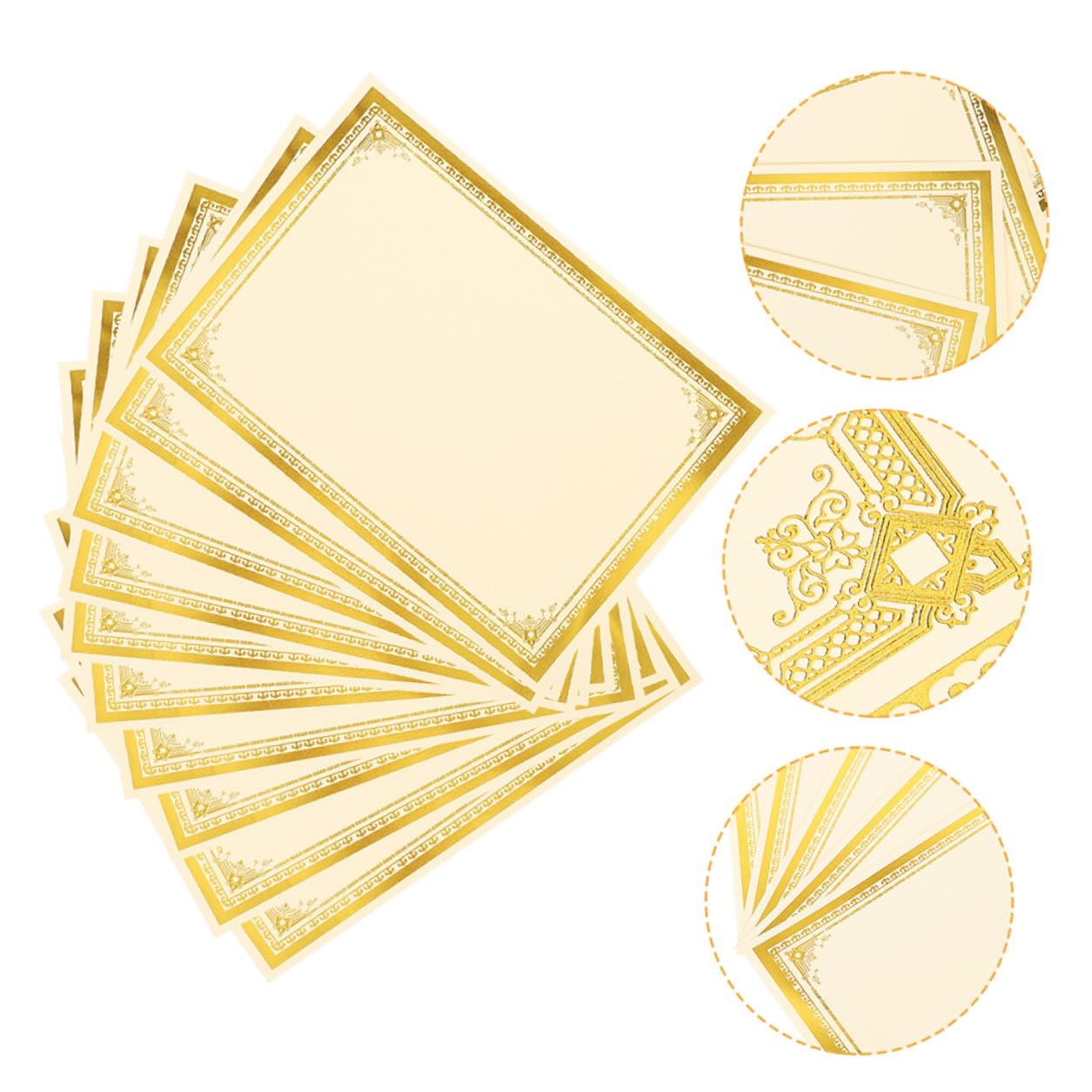 35 Stück A4 Blanko Zertifikatspapier 210x297mm Bedruckbar und Beschreibbar Dekoratives Auszeichnungs und Diplompapier für Büro und Zuhause