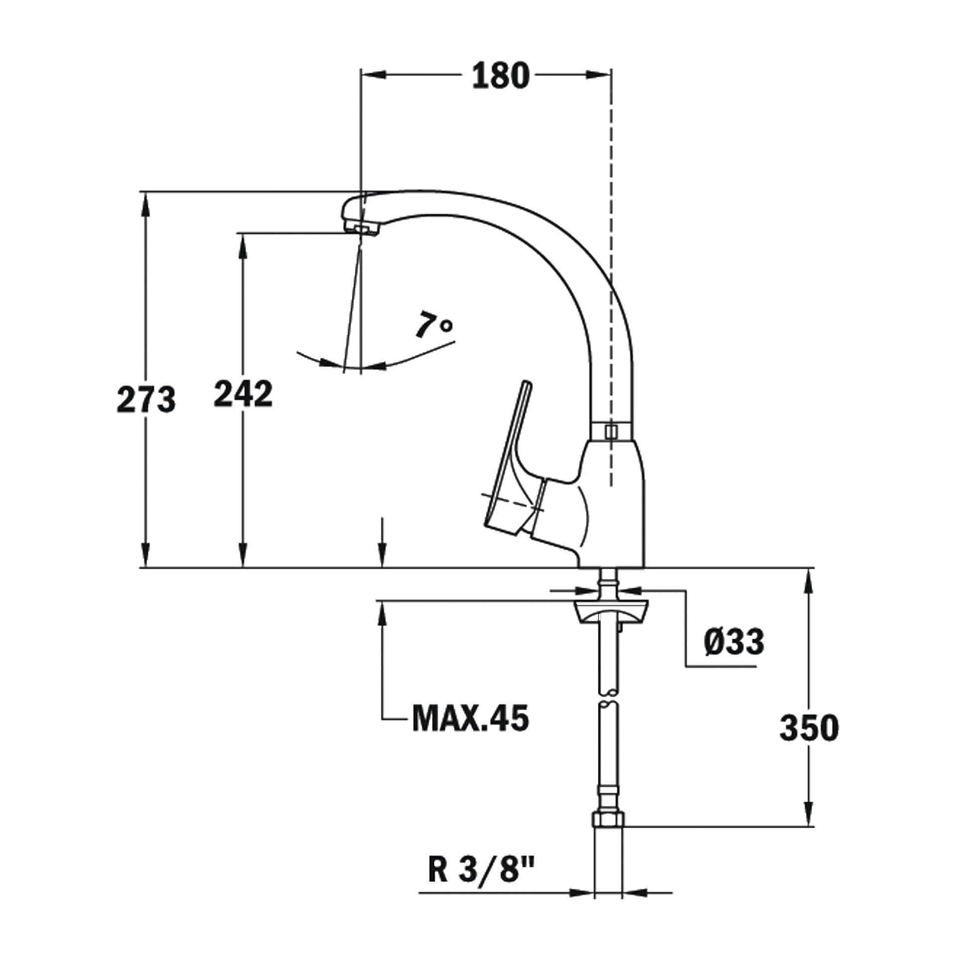 TEKA Grifo de cocina monomando con caño fundido giratorio MTP 915