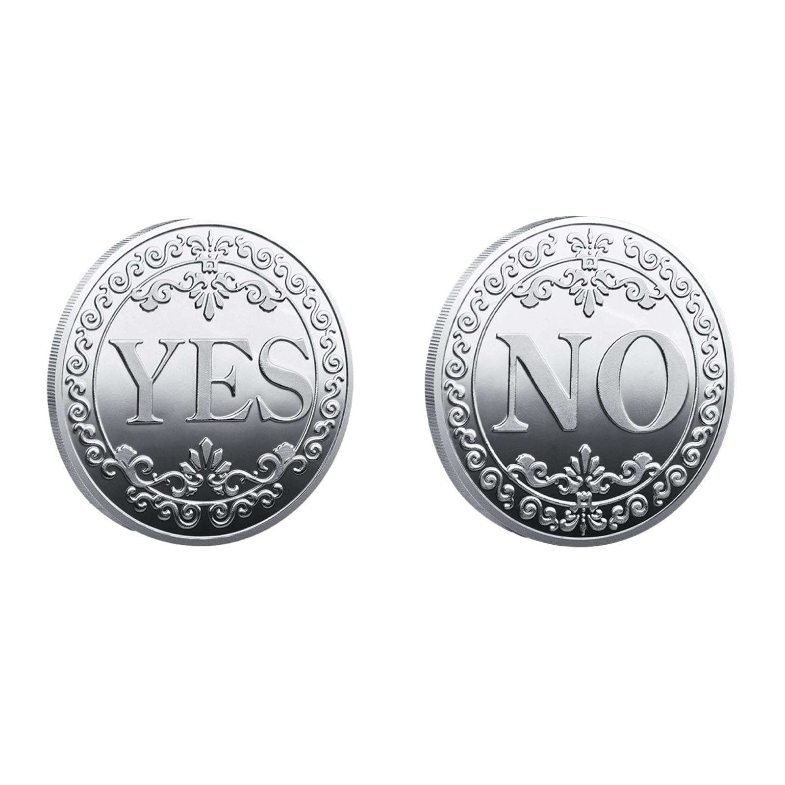 HOBNGMUC YES NO 챌린지 코인 YES NO 문자 의사 결정 코인 2개 양면 금속 코인 양각 기념 코인 의사  결정자용-Freehip.co.kr