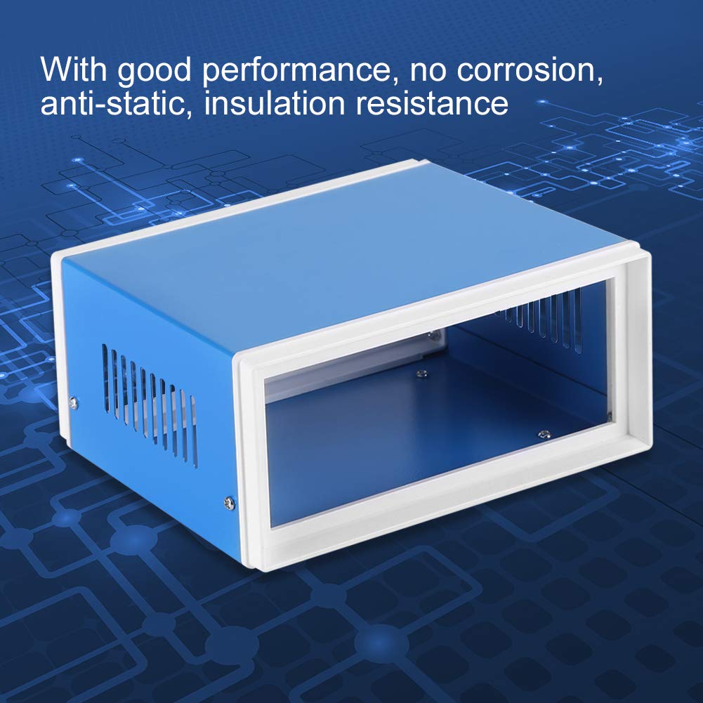 Junction Box TOPINCN Plastic + Iron Universal Electric Project Enclosure Gray 17 x 13 x 8cm/6.69 x 5.12 x 3.15 Inch