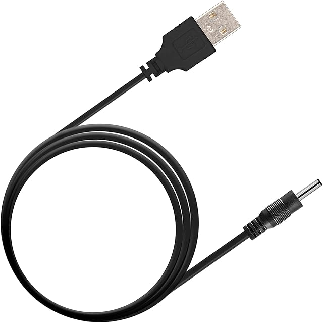 FENERGY SHOP Replacement 5V Power USB Cable - Fast Charging, TYPE A USB with 3.5x1.35mm Barrel Jack - Compatible with FOREO Luna, Luna 2, Luna 3, Luxe Facial, IRIS Eye Massager, Mini Fan & Speakers