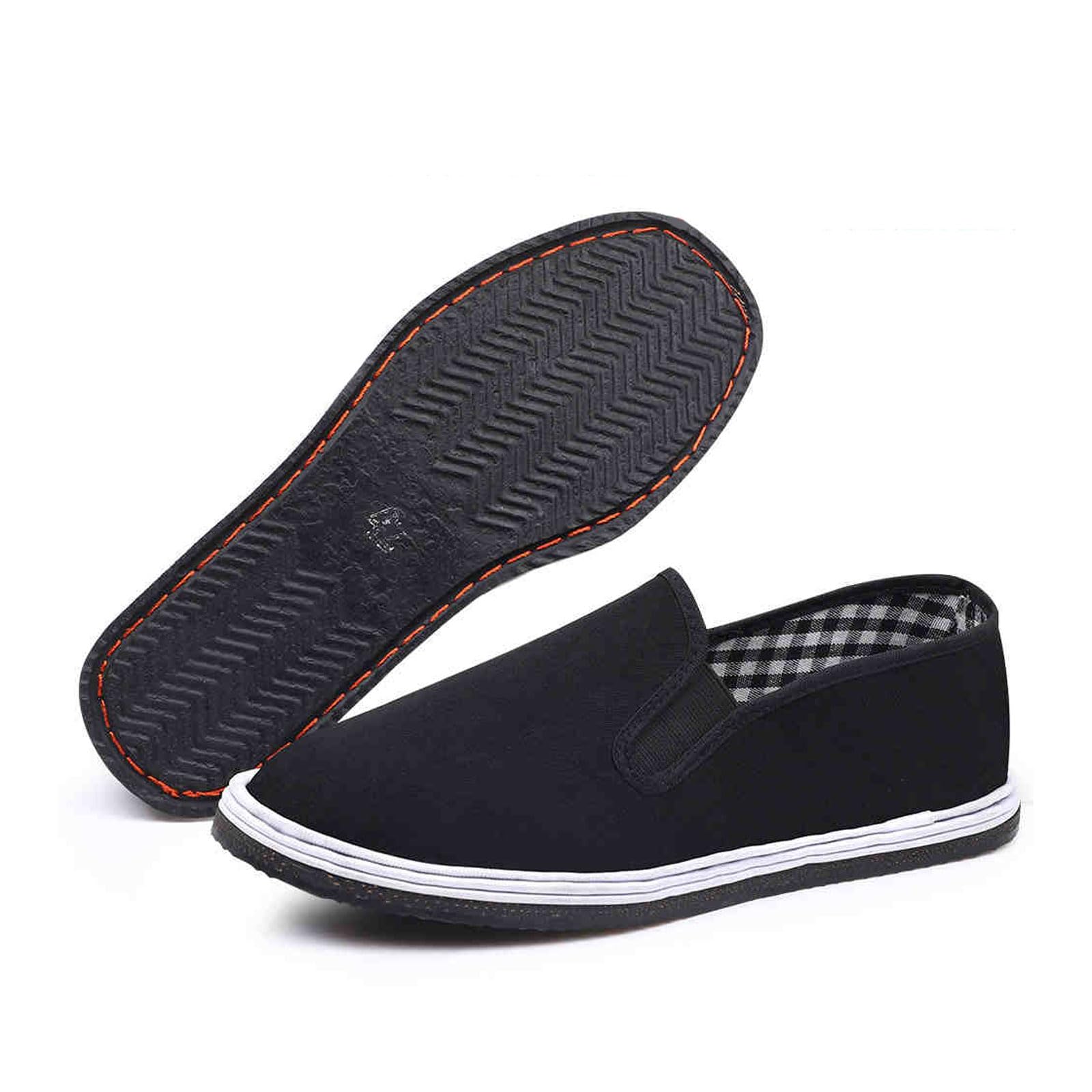 Yummsion Men's Black Chinese Traditional Martial Arts Shoes,Kung Fu Martial Arts Tai Chi Shoes,Martial Arts Old Beijing Shoes,Slip On Breathable,Rubber Sole,Non Slip,For Wo Martial Kung Fu Tai Chi