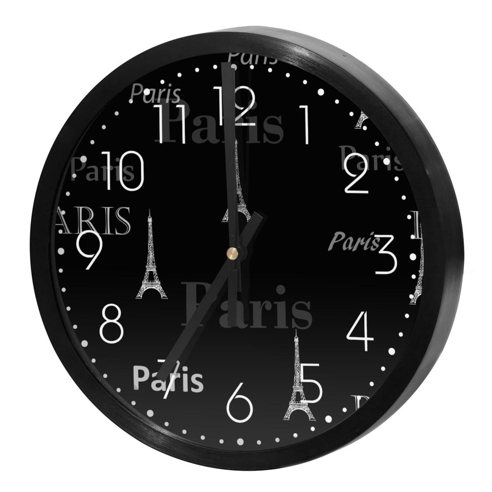 Horloge murale silencieuse à quartz à piles Tour Eiffel