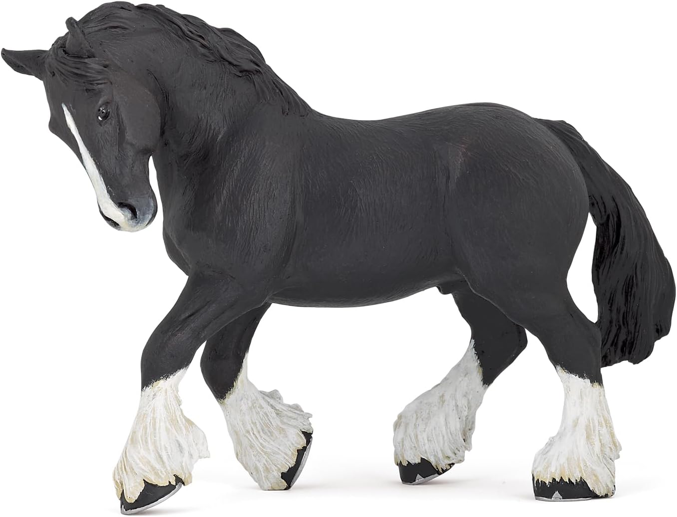 Papo - Hand-Painted - Figurine - Horses,Foals and Ponies - Black Shire Horse Figure-51517 - Collectible - for Children - Suitable for Boys and Girls - from 3 Years Old