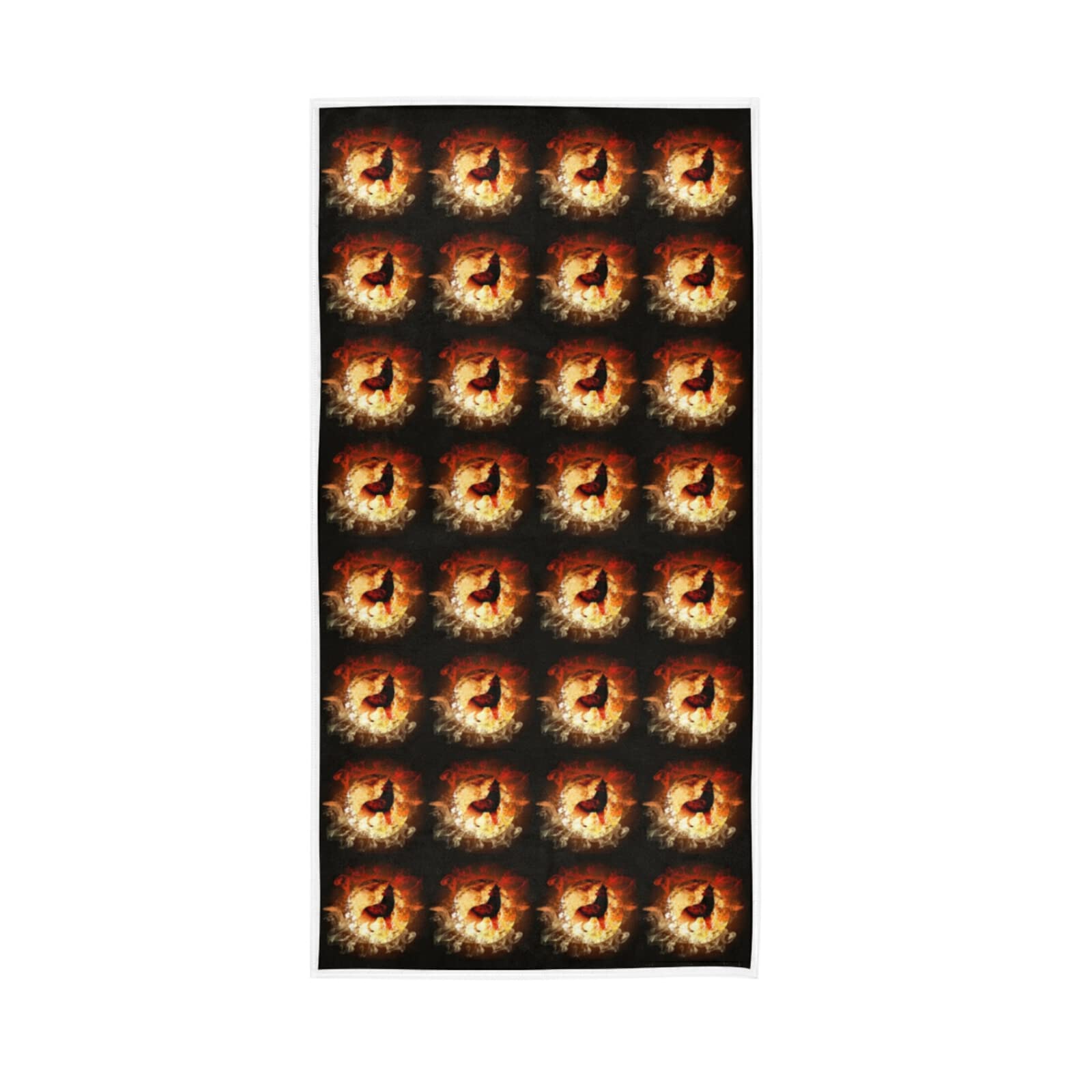 HUYGD A Fire Howling Wolf Locked in a Full Moon with Flames Soft Hand Bath Towel 30" x 15" Thin Fast Drying Absorbent Soft Towels for Kitchen Gym Spa Hotel Beach