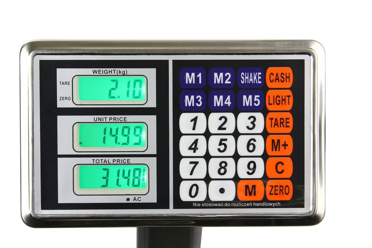 Báscula electrónica industrial con pantalla digital de acero, plataforma comercial plegable (300 kg)