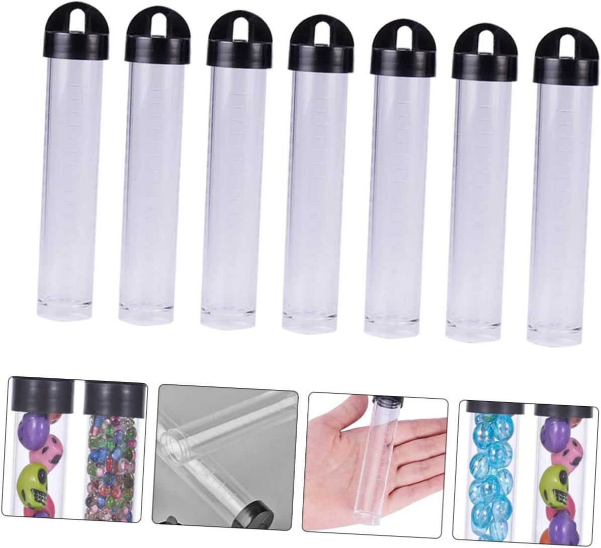Angoily 30pcs Transparent Beads Storage Containers with Lids Versatile Tubes for Organizing Items Travel-Friendly Impact Resistant