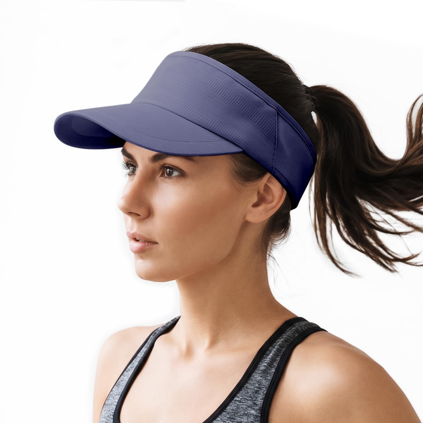DRESHOW Sport Sun Visor Hat Women Men Empty Top Baseball Cap Elastic Breathable UV Protection Summer Sun Hat for Running Golf Tennis Hiking