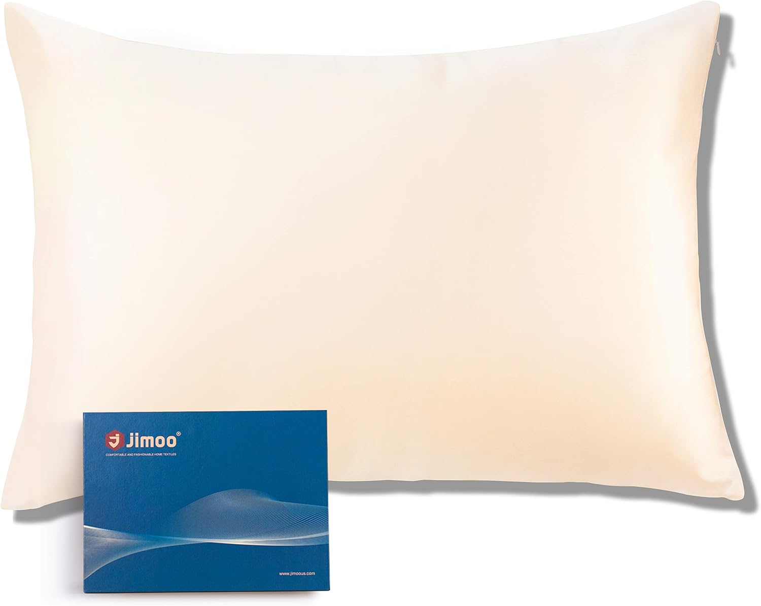 J JIMOO 100 Mulberry Silk Pillowcase for Hair and Skin, with Hidden