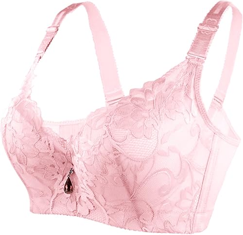 Women Full Cup Thin Underwear Plus Size Five Breasted Wireless Sports Bra Lace B