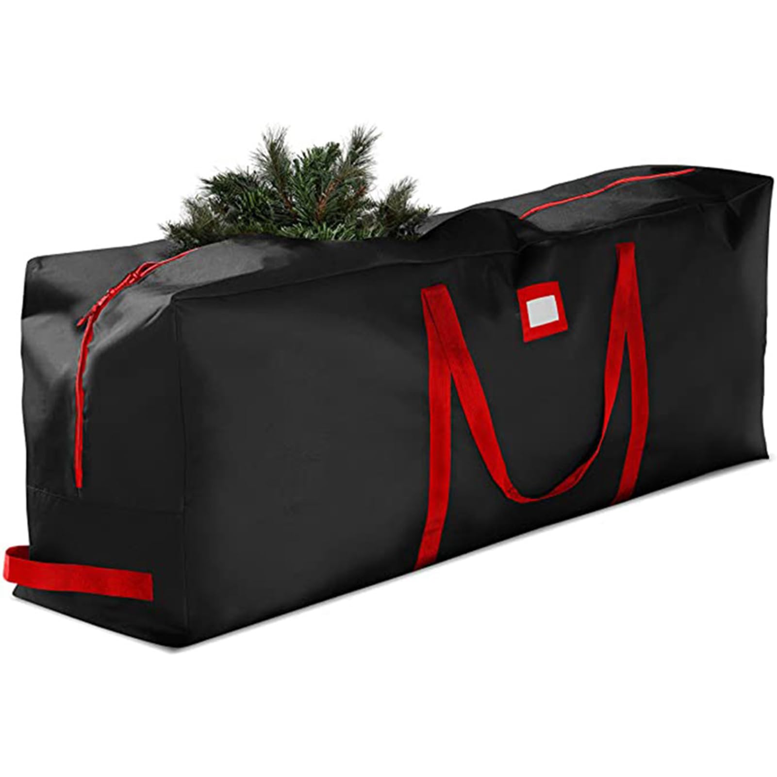 Borsa portaoggetti per Albero di Natale, Borsa portaoggetti per Albero di Natale Artificiale, con Manici rinforzati e Doppie Cerniere, Grande Contenitore portaoggetti,Nero,165 * 38 * 76cm