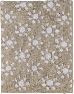 Living Textiles Chenille Knitted Blanket - Taupe Sun Flower