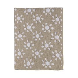 Living Textiles Chenille Knitted Blanket - Taupe Sun Flower