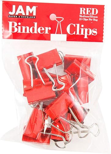 Vista 47 de Broches aprietapapeles JAM Paper®, Rojo