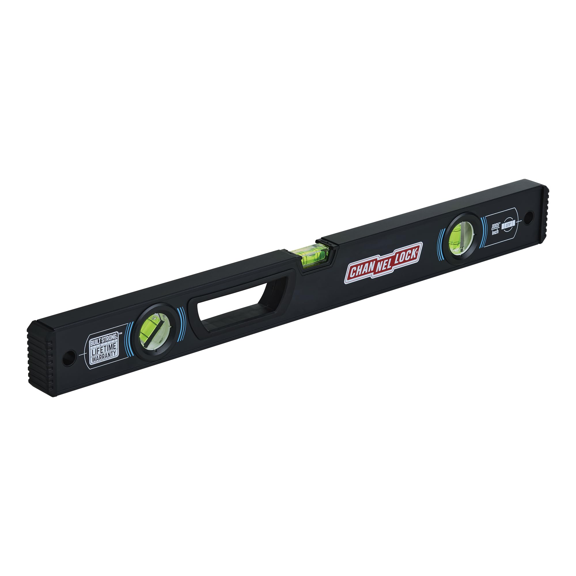 CHANNELLOCK 24-Inch Professional-Grade Aluminum Box Level with Solid Block Acrylic Vials 5200-0024