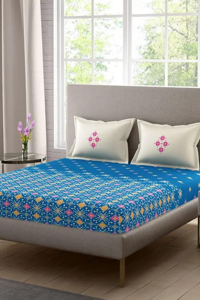 Portico New York King Size Bed Sheet with 2 Pillow Covers; Size 274 cm x 274 cm or 108 inches x 108 inches (B01CYCC0RM) Amazon Price History, Amazon Price Tracker
