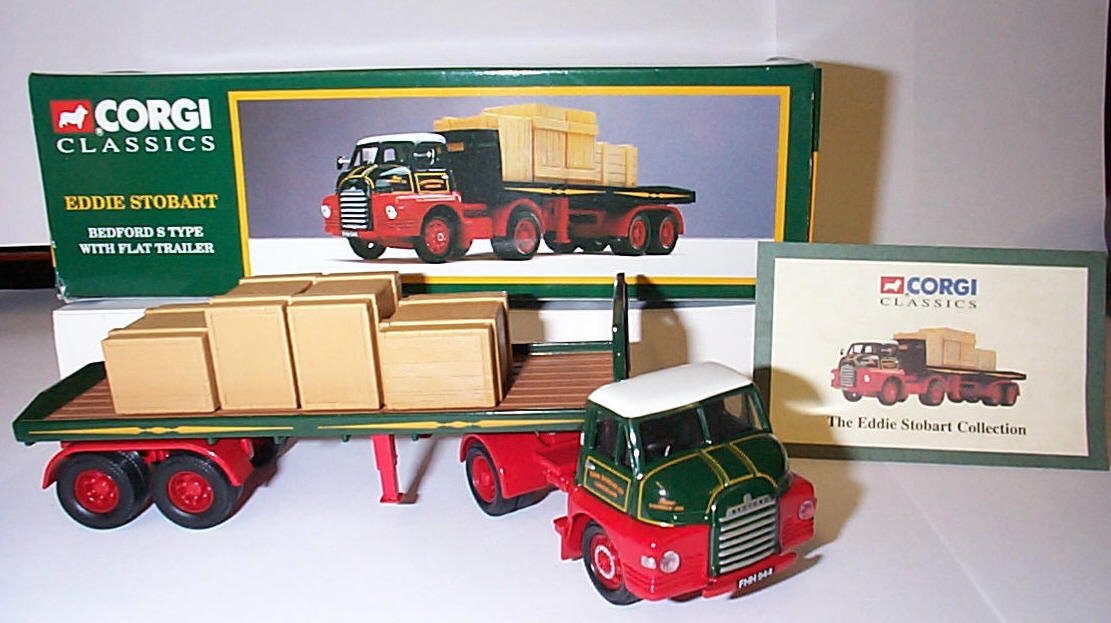 corgi classic eddie stobart bedford S type with flat trailer truck 1.50ish scale limited edition diecast model