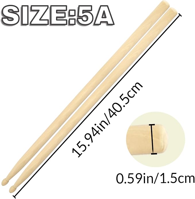 Baquetas personalizadas de madera tamaño 5A para batería miniatura 4