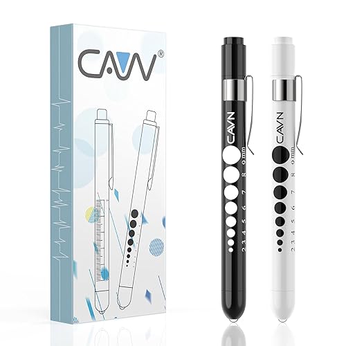 Vista 17 de CAVN Luz de bolígrafo con medidor de pupila LED para enfermeras y médicos, 2 lámparas médicas reutilizables para estudiantes de enfermería Blanco