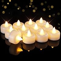 Raycare 24-Pack Flameless LED Tea Lights - Battery Operated Fake Candles, 100+ Hour Long Lasting, Warm White for Weddings, Holidays, Home Decor