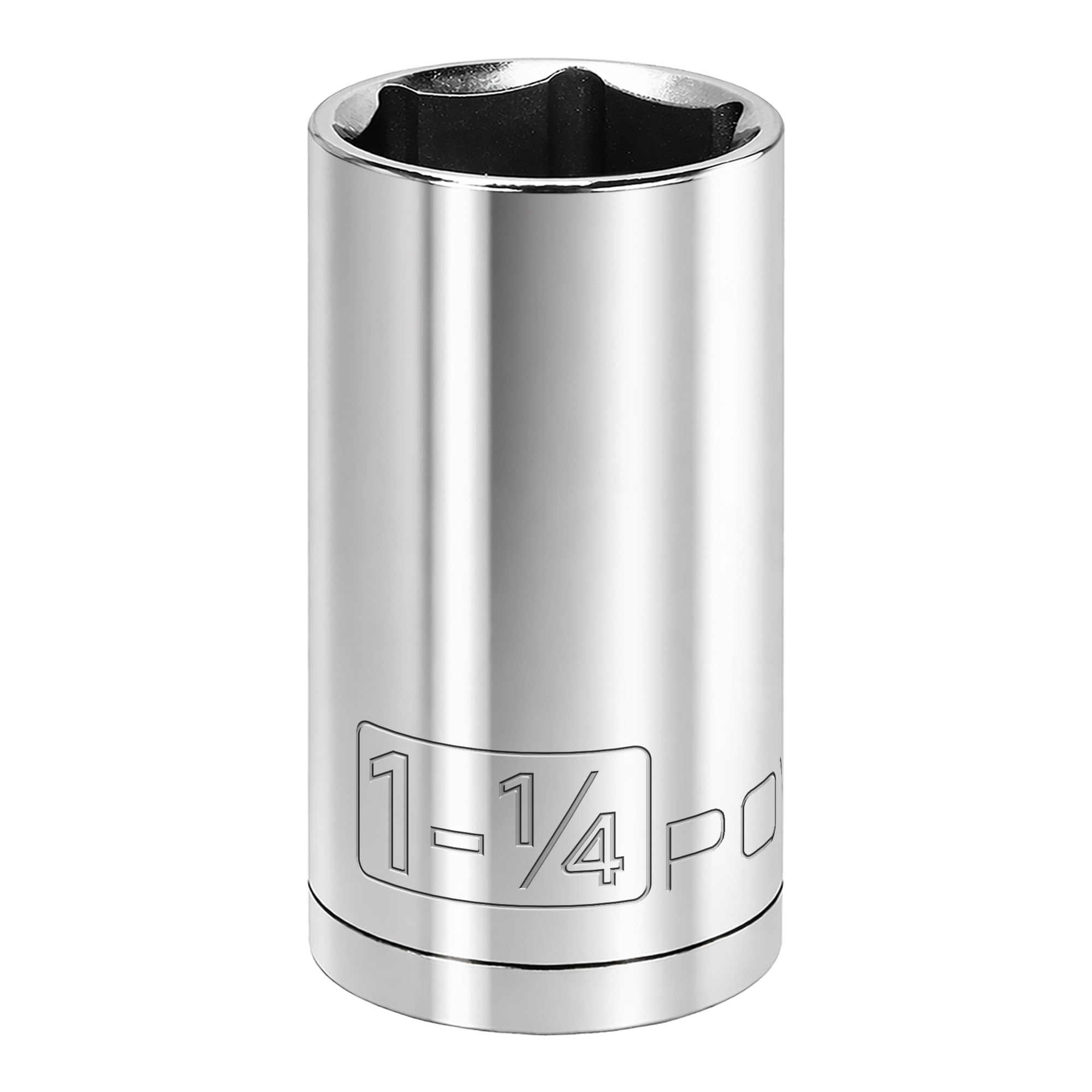 Powerbuilt 1/2 Inch Drive x 1-1-1/4 Inch SAE Deep Socket, 6 Point, Chrome-Vanadium made, Size Marking - 642216