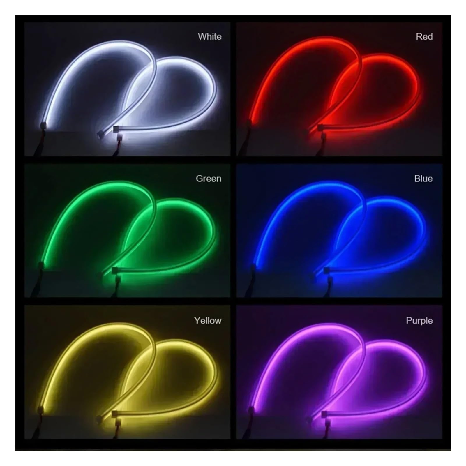 Auréoles pour auto Feu Jour LED DRL Pour Voiture 12V Contrôle Par Application Flexible Symphonie RGB Bande Clignotant Coulant Lampe Décorative Anneaux halo LED(30cm)