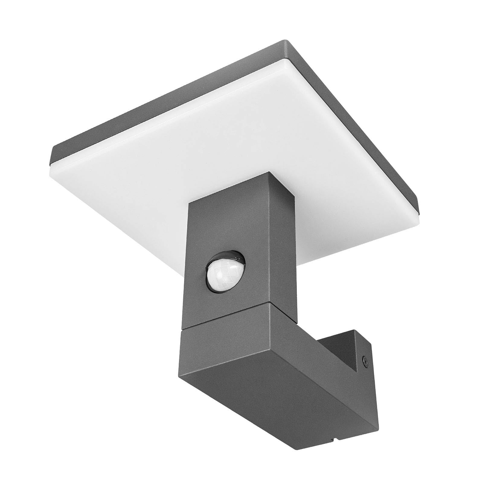 Lampenwelt Anthracite, Opal White Lucande Outdoor Wall Light Olesia With Motion Detector (Modern) In Black Made Of Aluminium (1 Light Source,) From Wall Lamp For Exterior/Interior Walls, House Terrace Und Balcony