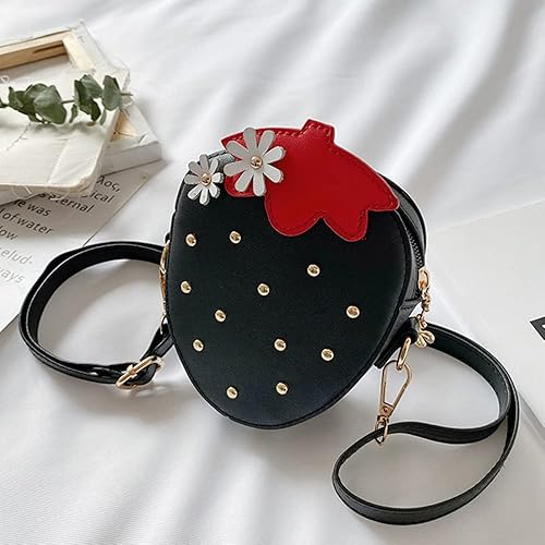 Miniatura 3 de RONGTENG Strawberry Shape Purse with Rivets Shoulder Crossbody Bag Handbag Clutch Fruit Shaped Wallet