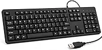 Teclado USB com Fio ABNT2 Silencioso Teclas Macias Digitação Confortável Design Ergonômico para PC e Notebook