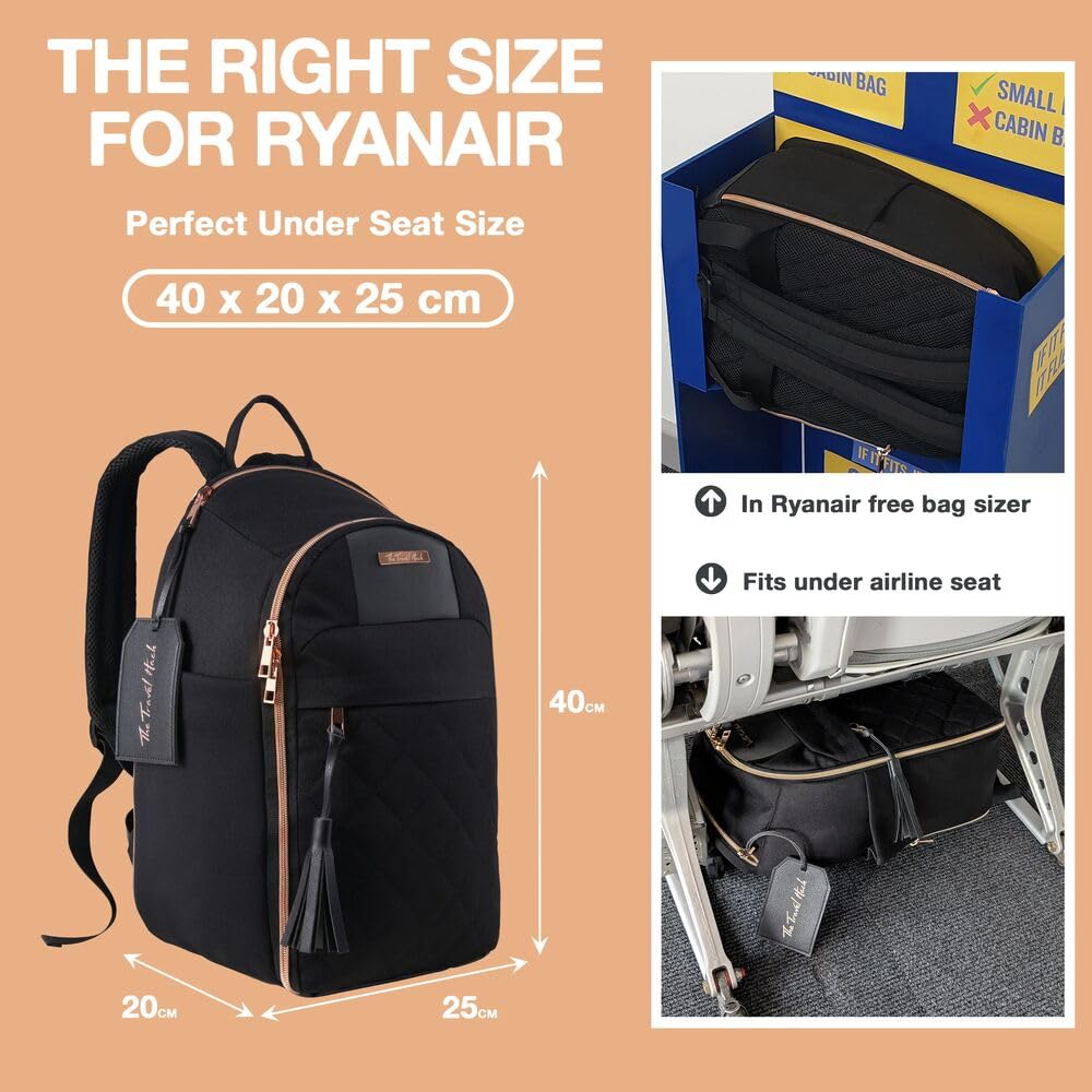Travel Hack Collection akcesoria podróżne, Czarny, Underseat Backpack - 40x20x25cm