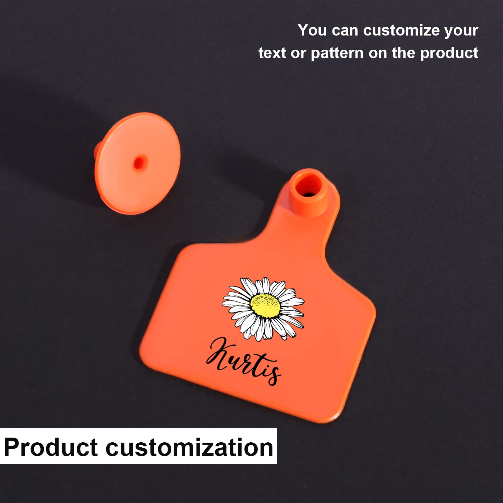 Sinseike Custom Cattle Ear Tag,Personalized Livestock Animal Tag,Custom Name Cow Calf Tags (Personalized)