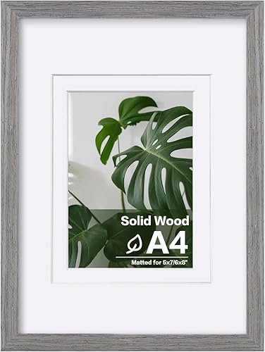 Vista 323 de Egofine Portarretratos de 9 x 12 pulgadas hecho de madera maciza con plexiglás, fotos de 5 x 7/6 x 8 con paspartú o de 9 x 12 pulgadas sin paspartú