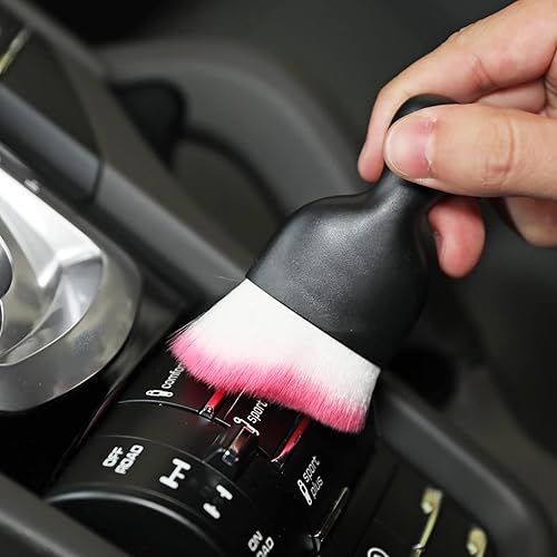 Vista 63 de Cepillo para detalles del interior del automóvil, cepillo de limpieza de cerdas suaves, cepillo para detallar el automóvil, herramienta de limpieza