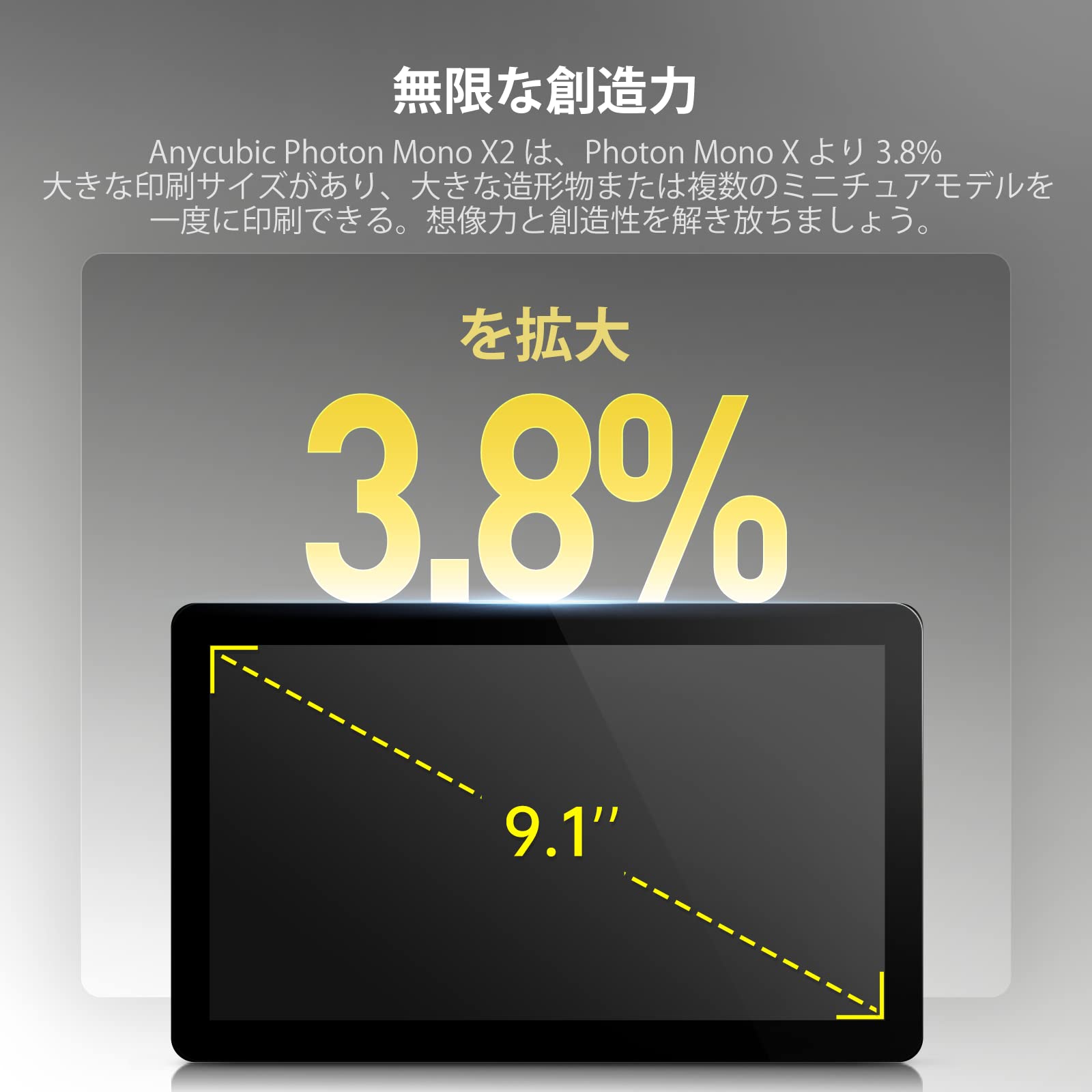 Amazon | ANYCUBIC Photon Mono X2 3Dプリンター 光造形 高精度 4K+ 
