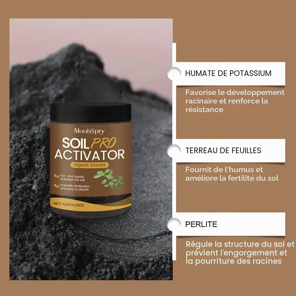 Activateur de sol, activateur de sol organique et engrais pour plantes, fleurs, amendements de sol, engrais pour plantes d'intérieur pour des fleurs saines et des plantes du sol (3 pièces)