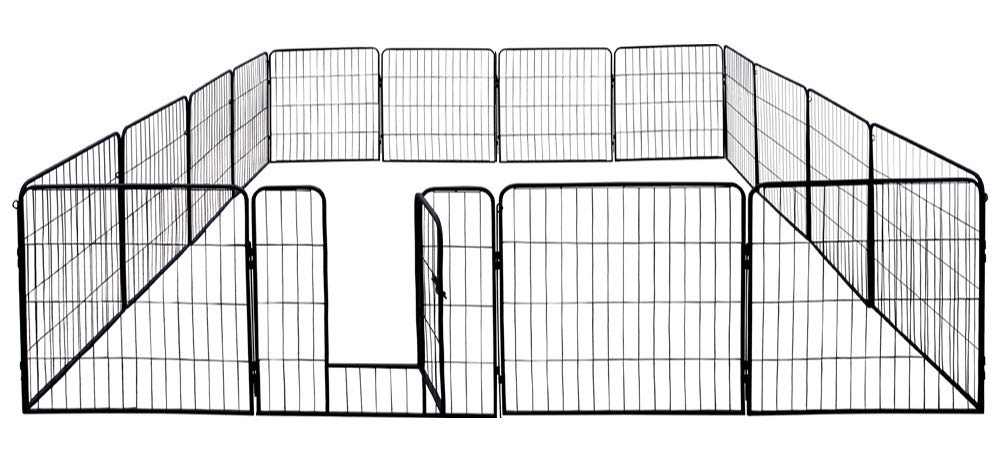 petigi Welpenauslauf XL, 16-teilig, Element-Maß: 60x80 cm, pulverbeschichteter Stahl, Welpenlaufstall, Gehege für Hunde, Hasen, Meerschweinchen, Katzen, pflegeleicht