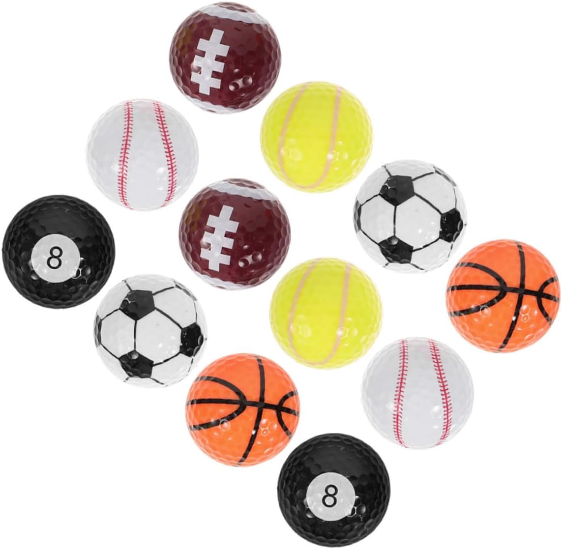 Kisangel 12pcs Golf Balls Bulk Golf Balls for Men Women Novelty Set Training Practice Kit