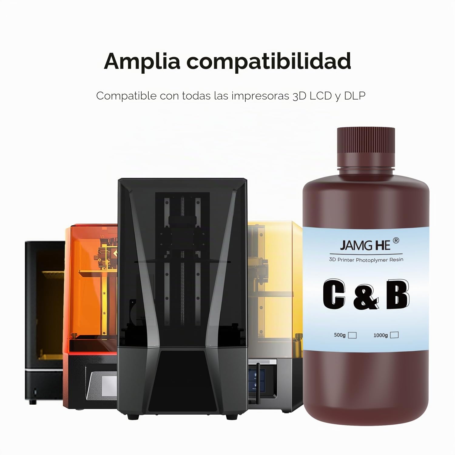 Certificación FDA Resina Dental Temporaria Modelo A2, JAMG HE Resina Dental Temporaria para Impresora 3D de 405nm para DLP LCD de Alta Precisión y Alta Dureza de Curado Rápido, 500g