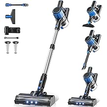 Cordless Vacuum Cleaner, 8 in 1 Powerful Suction Lightweight Vacuum Cleaner for Home, LED Display, 3 Suction Modes, 45Mins Detachable Battery Vacuum for Hard Floor Carpet Pet Hair