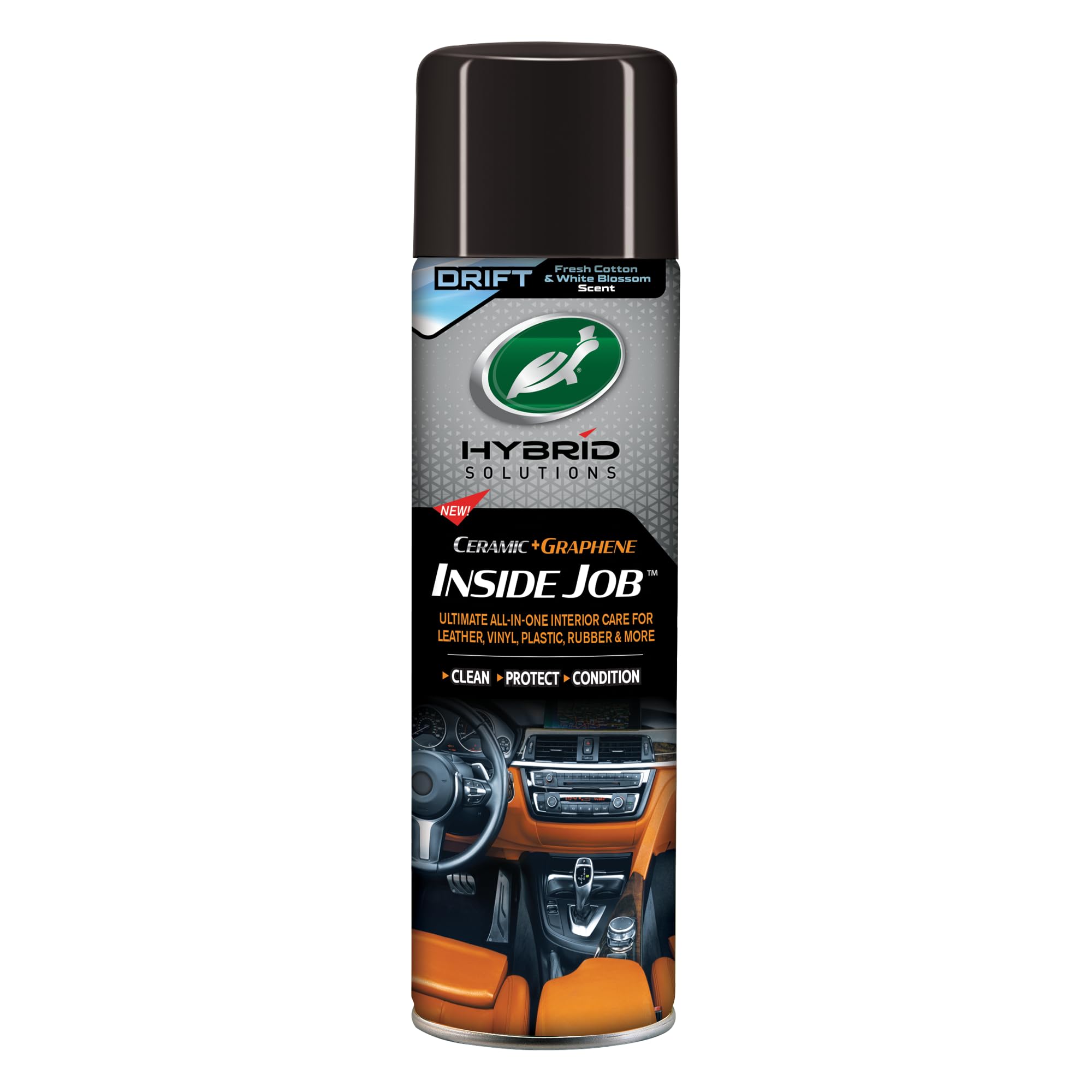 Turtle Wax Hybrid Solutions Inside Job Ceramic + Graphene Interior Cleaner 500ml DRIFT Scent – All-in-One Dashboard, Leather, Plastic & Upholstery Surface Cleaner with UV Protection