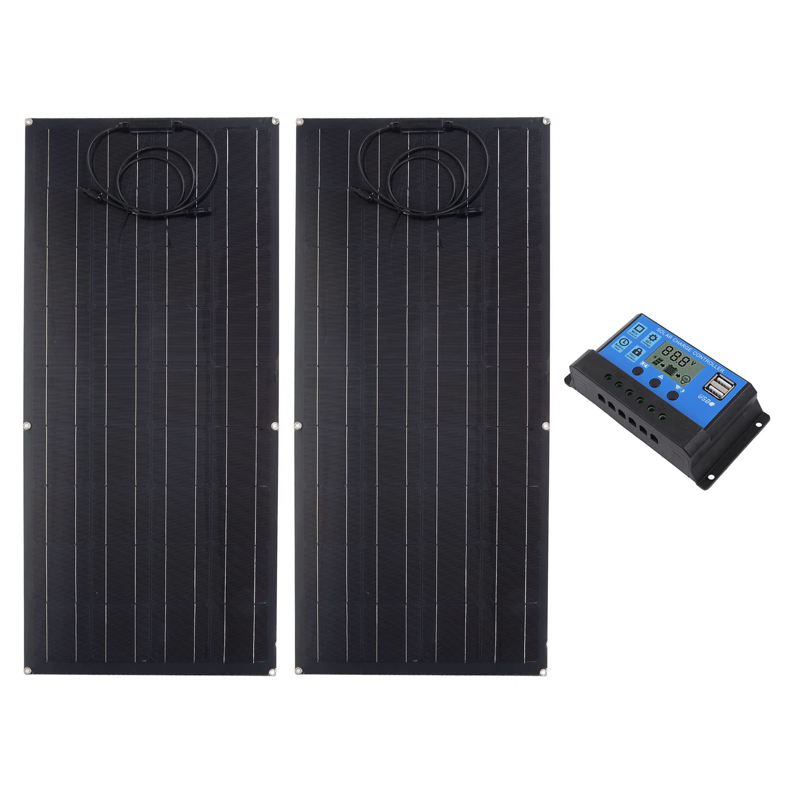 Kit di pannelli solari monocristallini di pannelli solari fotovoltaici portatili ad alta efficienza da 120 W con regolatore di carica per applicazioni fuori rete per, barche,