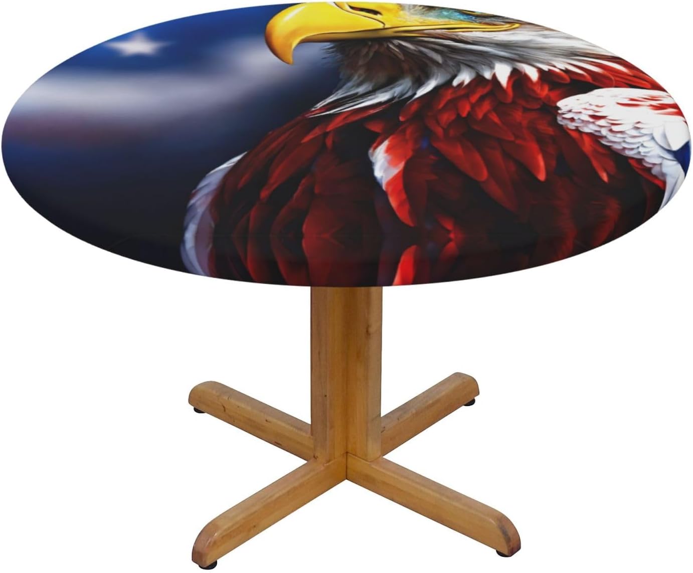American Bald Eagle Bald Eagle Print Outdoor Patio Kitchen Decor Supplies Wipeable Round Table Cloth for Indoor Outdoor