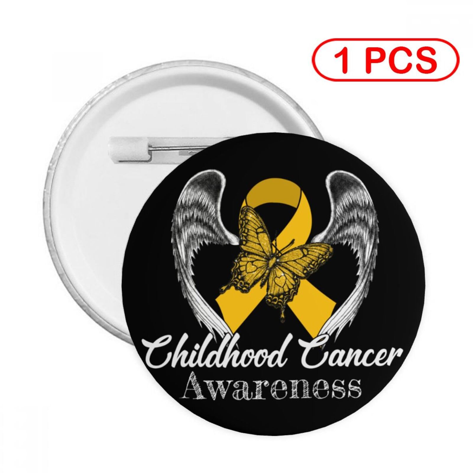 Childhood Cancer Awareness Pin Round Pins Brooches, Button Badges Decor For Backpacks And Shirts, Round Pins Patriotic Badge 1 Pc Large