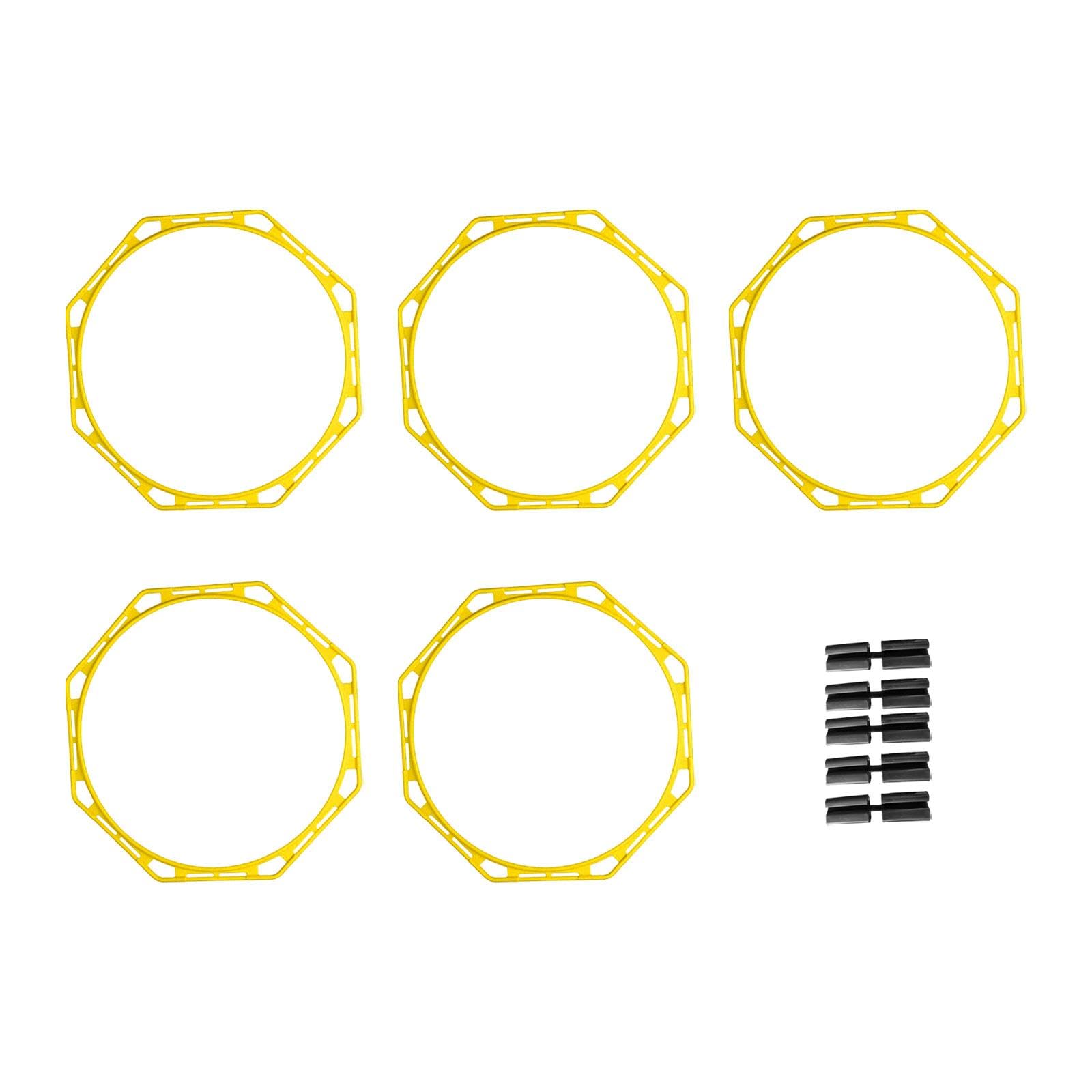 5X Agility Rings Speed Rings for Indoor or Outdoor Use Practice Games Hockey Yellow-image-1