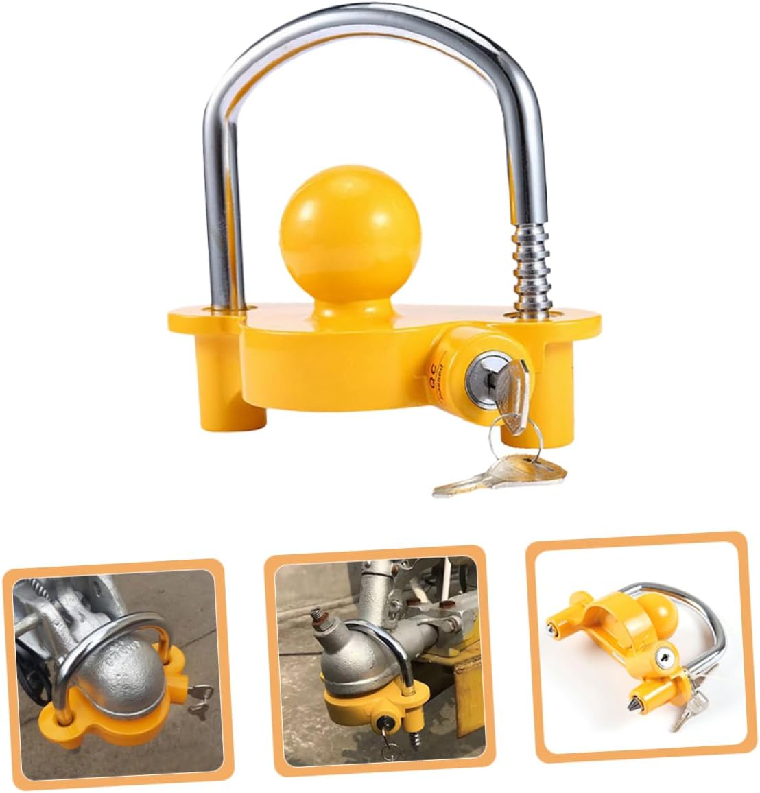 Ciieeo Travel Trailer Hitch Lock Durable and Flexible Theft Lock for Trucks Campers Secure Connection with Key Fits Various Hitch